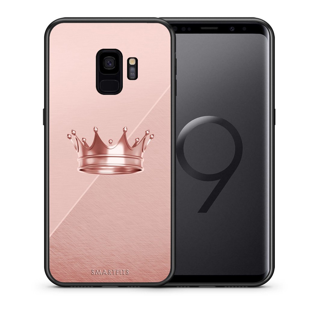 Θήκη Samsung S9 Crown Minimal από τη Smartfits με σχέδιο στο πίσω μέρος και μαύρο περίβλημα | Samsung S9 Crown Minimal case with colorful back and black bezels