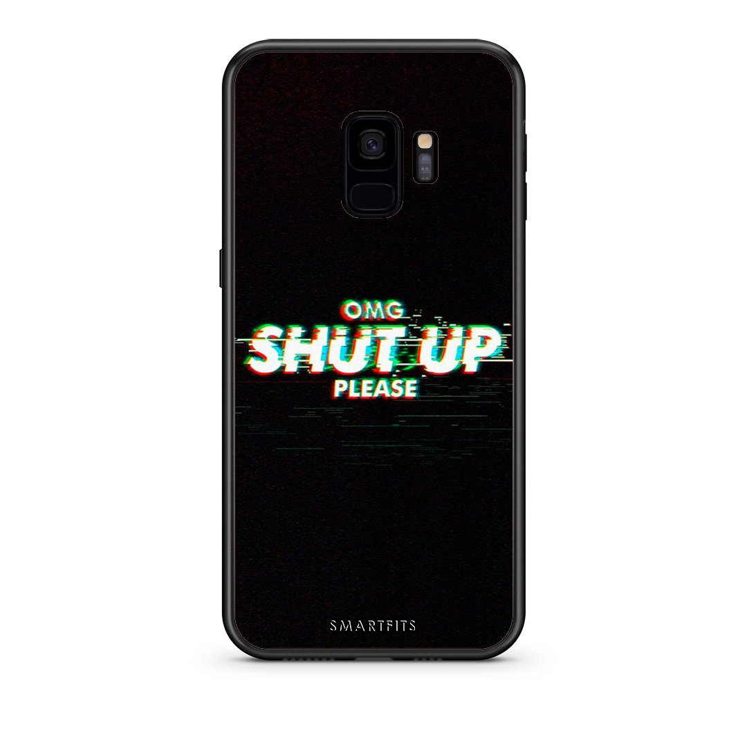 samsung s9 OMG ShutUp θήκη από τη Smartfits με σχέδιο στο πίσω μέρος και μαύρο περίβλημα | Smartphone case with colorful back and black bezels by Smartfits