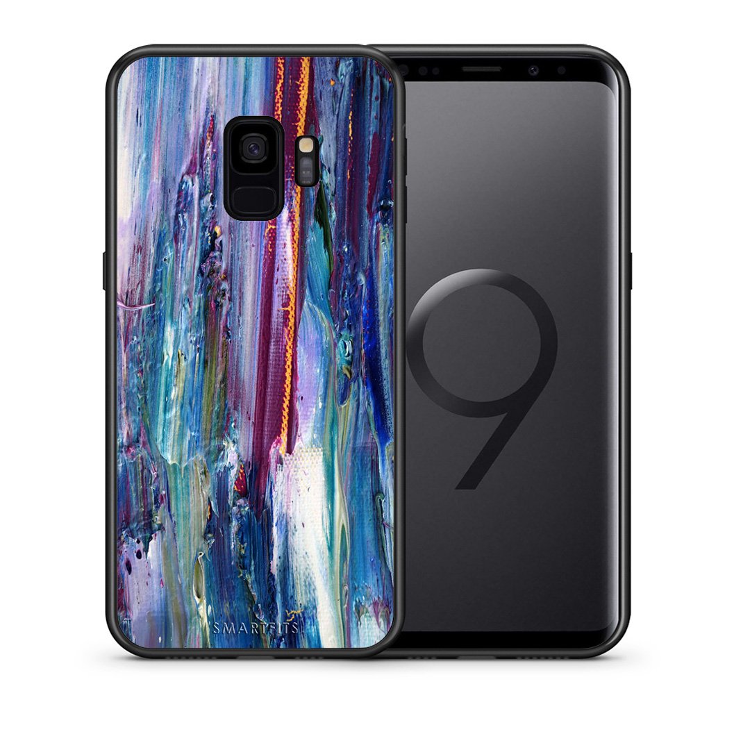 Θήκη Samsung S9 Winter Paint από τη Smartfits με σχέδιο στο πίσω μέρος και μαύρο περίβλημα | Samsung S9 Winter Paint case with colorful back and black bezels