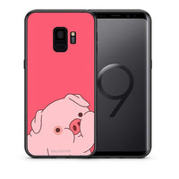 Thumbnail for Θήκη Αγίου Βαλεντίνου Samsung S9 Pig Love 1 από τη Smartfits με σχέδιο στο πίσω μέρος και μαύρο περίβλημα | Samsung S9 Pig Love 1 case with colorful back and black bezels