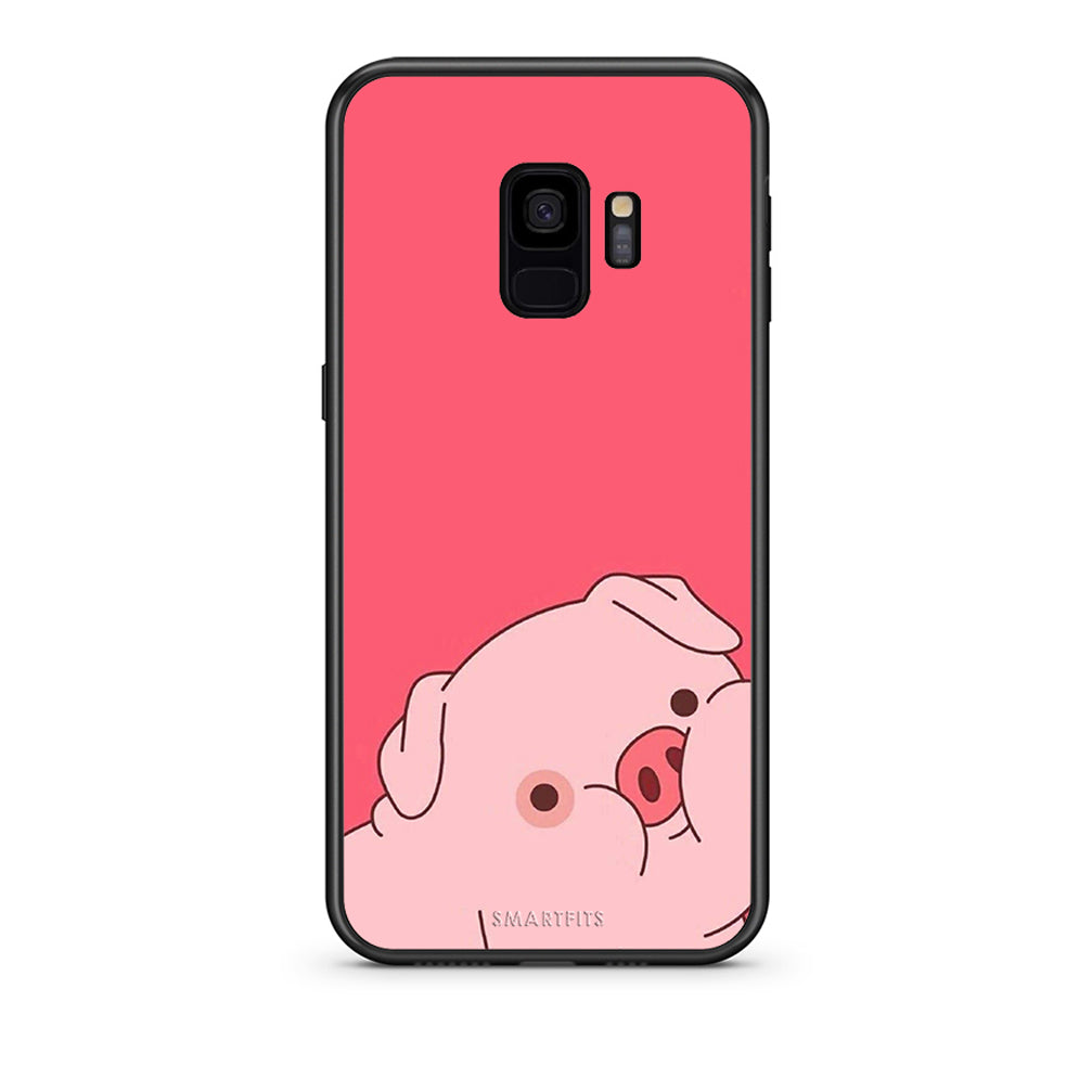 samsung s9 Pig Love 1 Θήκη Αγίου Βαλεντίνου από τη Smartfits με σχέδιο στο πίσω μέρος και μαύρο περίβλημα | Smartphone case with colorful back and black bezels by Smartfits