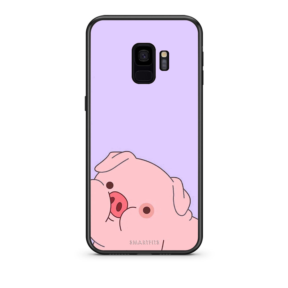 samsung s9 Pig Love 2 Θήκη Αγίου Βαλεντίνου από τη Smartfits με σχέδιο στο πίσω μέρος και μαύρο περίβλημα | Smartphone case with colorful back and black bezels by Smartfits