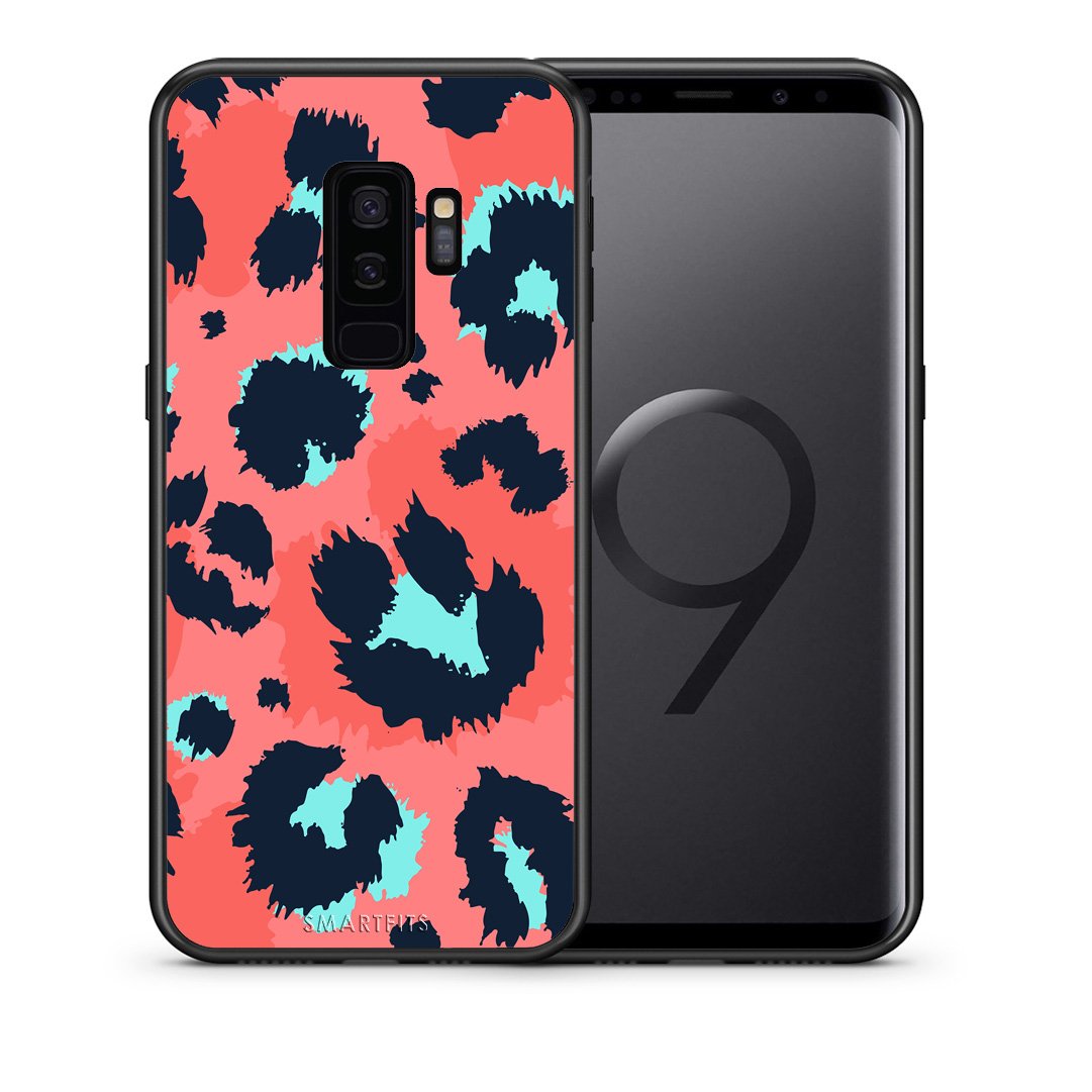 Θήκη Samsung S9 Plus Pink Leopard Animal από τη Smartfits με σχέδιο στο πίσω μέρος και μαύρο περίβλημα | Samsung S9 Plus Pink Leopard Animal case with colorful back and black bezels