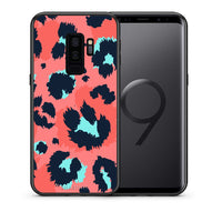 Thumbnail for Θήκη Samsung S9 Plus Pink Leopard Animal από τη Smartfits με σχέδιο στο πίσω μέρος και μαύρο περίβλημα | Samsung S9 Plus Pink Leopard Animal case with colorful back and black bezels