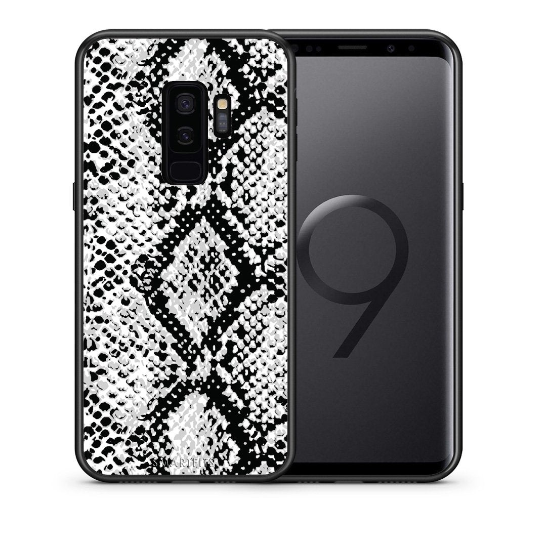 Θήκη Samsung S9 Plus White Snake Animal από τη Smartfits με σχέδιο στο πίσω μέρος και μαύρο περίβλημα | Samsung S9 Plus White Snake Animal case with colorful back and black bezels