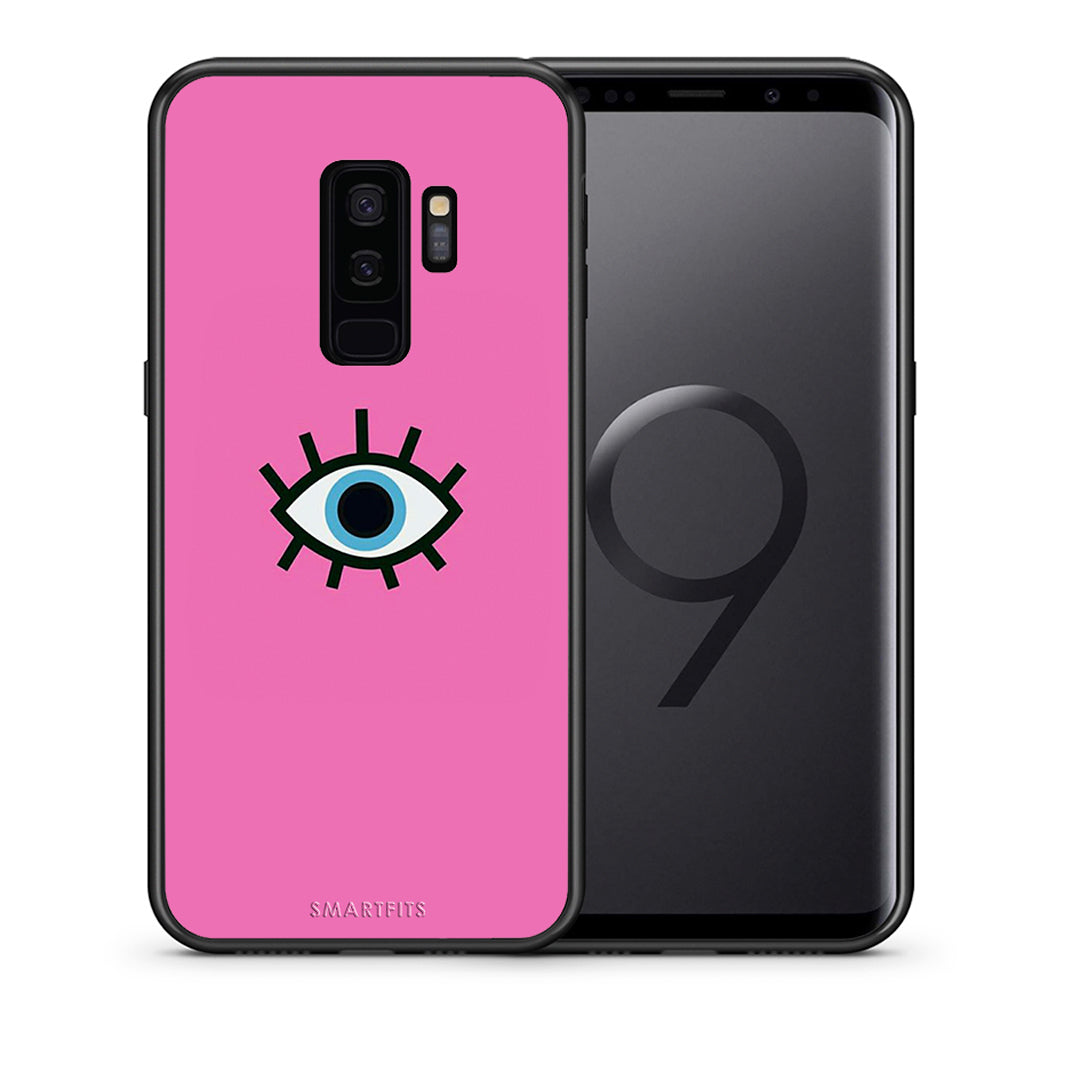 Θήκη Samsung S9 Plus Blue Eye Pink από τη Smartfits με σχέδιο στο πίσω μέρος και μαύρο περίβλημα | Samsung S9 Plus Blue Eye Pink case with colorful back and black bezels