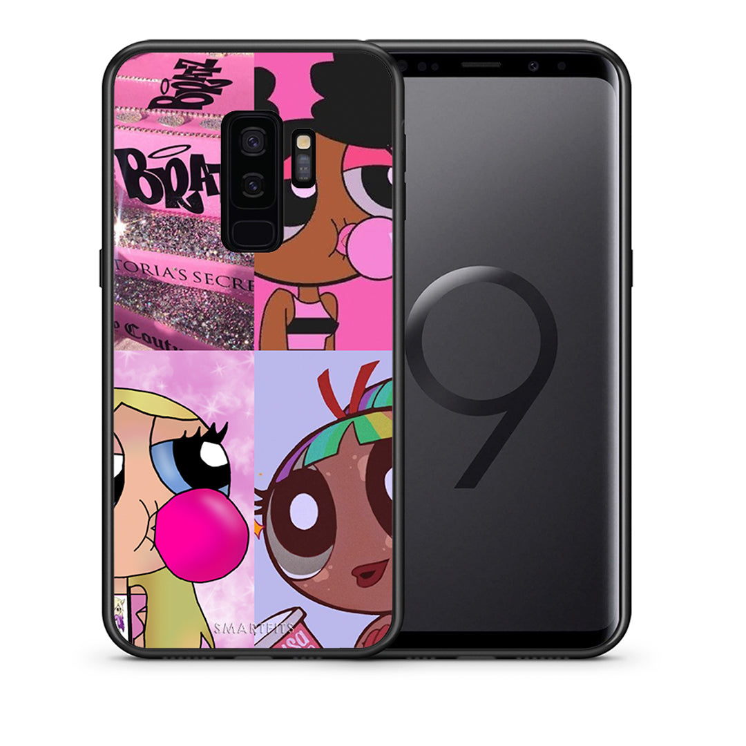 Θήκη Αγίου Βαλεντίνου Samsung S9 Plus Bubble Girls από τη Smartfits με σχέδιο στο πίσω μέρος και μαύρο περίβλημα | Samsung S9 Plus Bubble Girls case with colorful back and black bezels