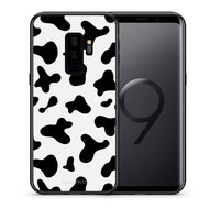 Thumbnail for Θήκη Samsung S9 Plus Cow Print από τη Smartfits με σχέδιο στο πίσω μέρος και μαύρο περίβλημα | Samsung S9 Plus Cow Print case with colorful back and black bezels