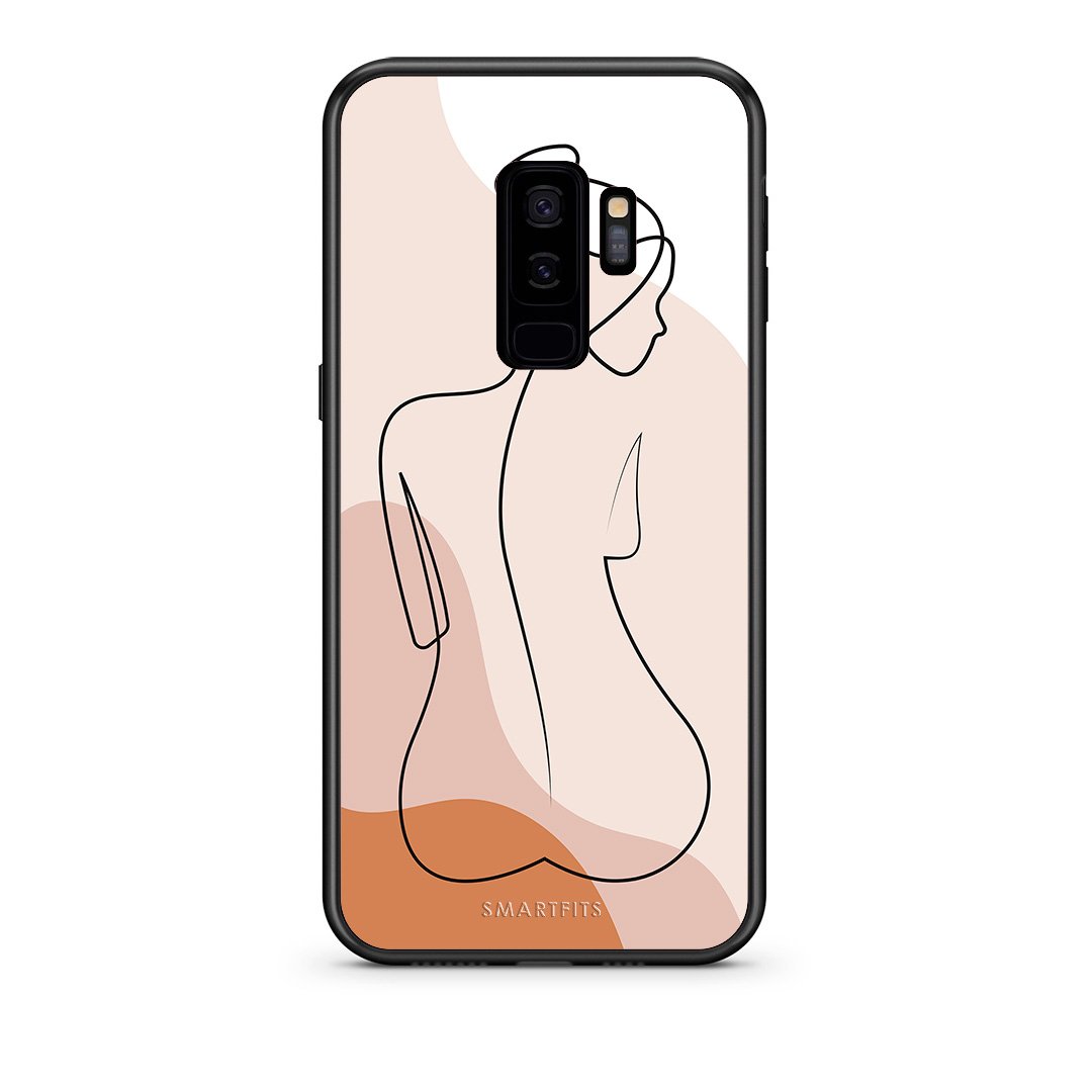 samsung s9 plus LineArt Woman θήκη από τη Smartfits με σχέδιο στο πίσω μέρος και μαύρο περίβλημα | Smartphone case with colorful back and black bezels by Smartfits