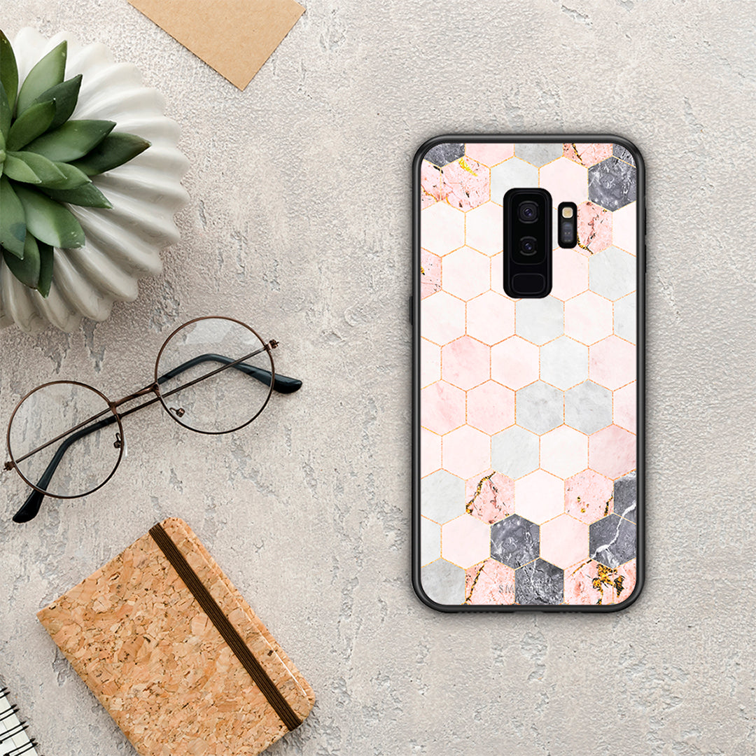 Marble Hexagon Pink - Samsung Galaxy S9+ case