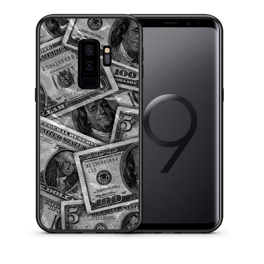 Θήκη Samsung S9 Plus Money Dollars από τη Smartfits με σχέδιο στο πίσω μέρος και μαύρο περίβλημα | Samsung S9 Plus Money Dollars case with colorful back and black bezels