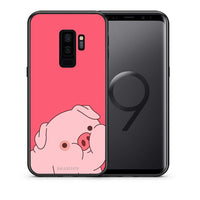 Thumbnail for Θήκη Αγίου Βαλεντίνου Samsung S9 Plus Pig Love 1 από τη Smartfits με σχέδιο στο πίσω μέρος και μαύρο περίβλημα | Samsung S9 Plus Pig Love 1 case with colorful back and black bezels