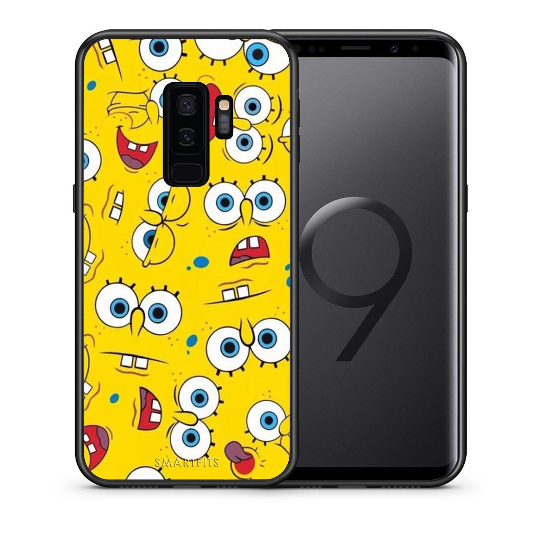 Θήκη Samsung S9 Plus Sponge PopArt από τη Smartfits με σχέδιο στο πίσω μέρος και μαύρο περίβλημα | Samsung S9 Plus Sponge PopArt case with colorful back and black bezels
