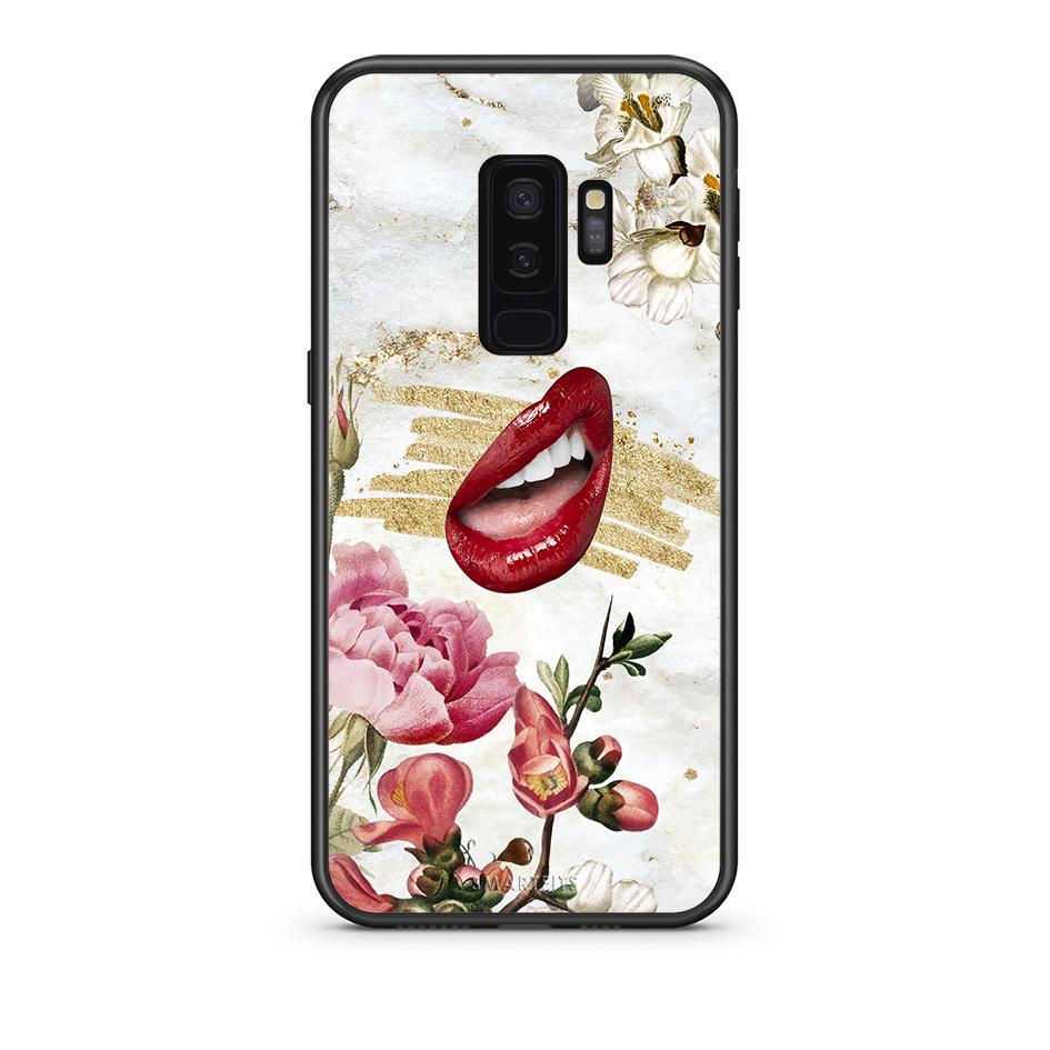 samsung s9 plus Red Lips θήκη από τη Smartfits με σχέδιο στο πίσω μέρος και μαύρο περίβλημα | Smartphone case with colorful back and black bezels by Smartfits