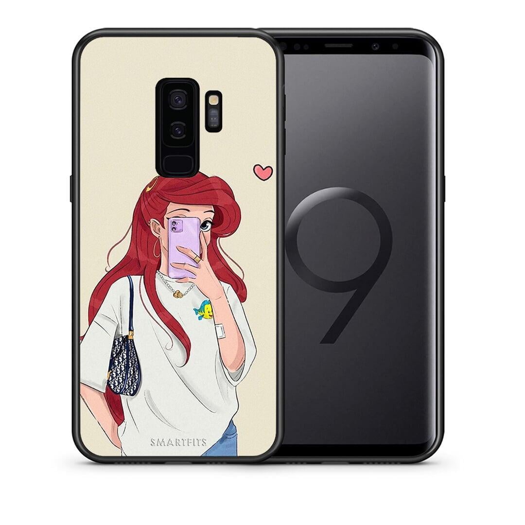 Θήκη Samsung S9 Plus Walking Mermaid από τη Smartfits με σχέδιο στο πίσω μέρος και μαύρο περίβλημα | Samsung S9 Plus Walking Mermaid case with colorful back and black bezels