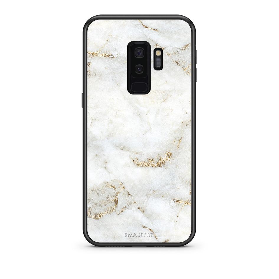 samsung s9 plus White Gold Marble θήκη από τη Smartfits με σχέδιο στο πίσω μέρος και μαύρο περίβλημα | Smartphone case with colorful back and black bezels by Smartfits