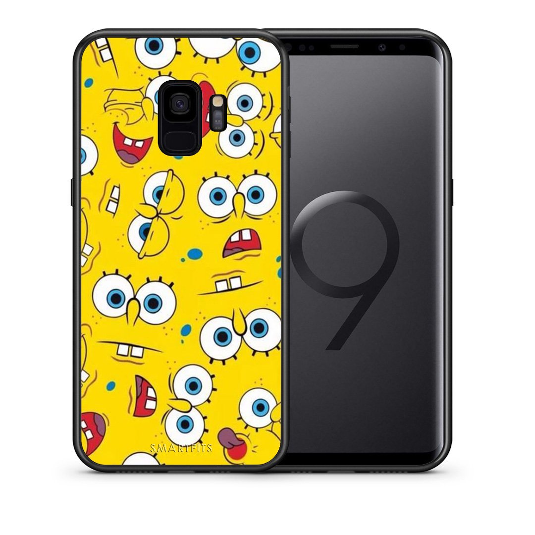 Θήκη Samsung S9 Sponge PopArt από τη Smartfits με σχέδιο στο πίσω μέρος και μαύρο περίβλημα | Samsung S9 Sponge PopArt case with colorful back and black bezels