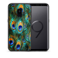 Thumbnail for Θήκη Samsung S9 Real Peacock Feathers από τη Smartfits με σχέδιο στο πίσω μέρος και μαύρο περίβλημα | Samsung S9 Real Peacock Feathers case with colorful back and black bezels