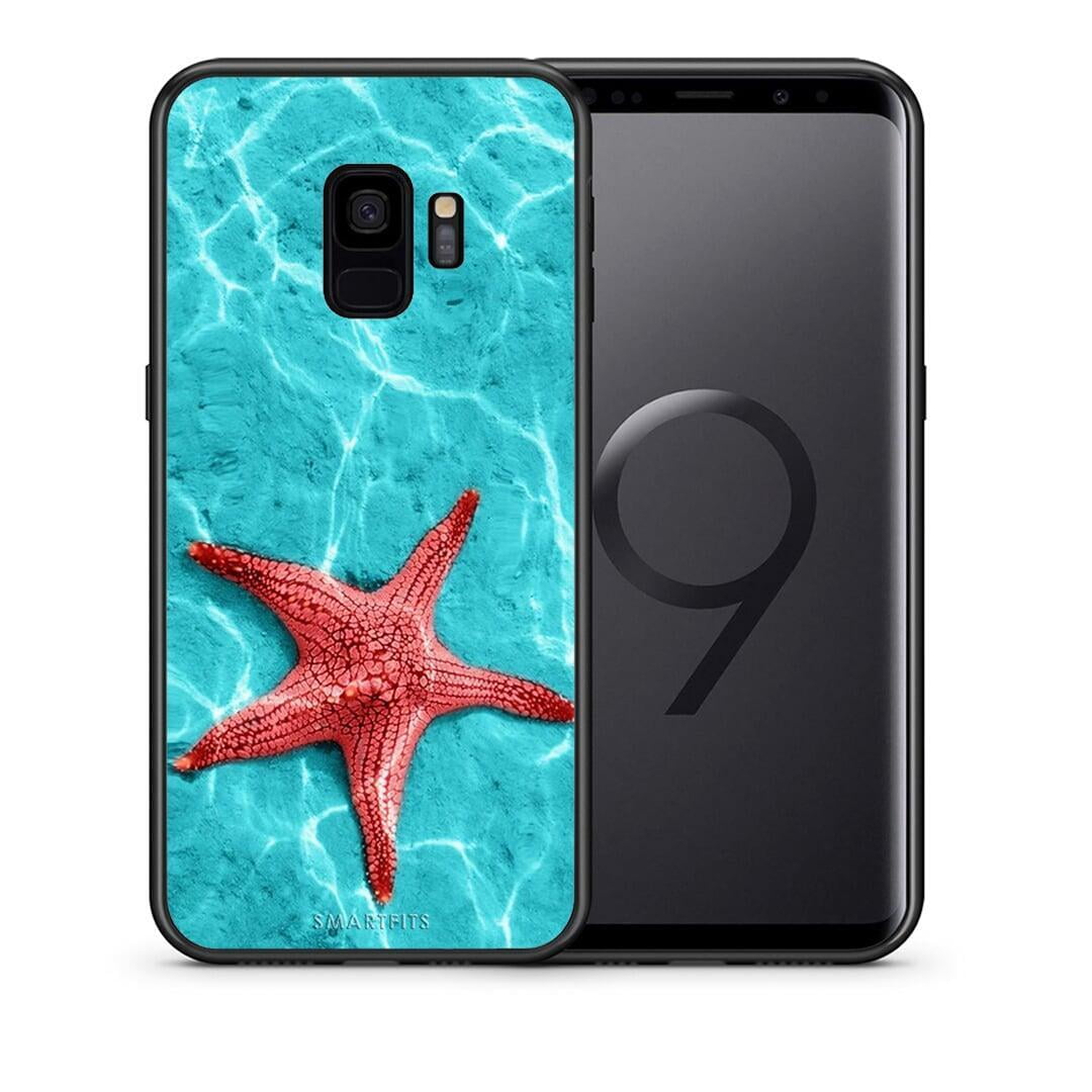 Θήκη Samsung S9 Red Starfish από τη Smartfits με σχέδιο στο πίσω μέρος και μαύρο περίβλημα | Samsung S9 Red Starfish case with colorful back and black bezels