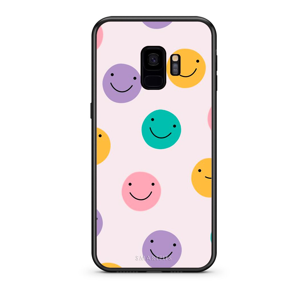 samsung s9 Smiley Faces θήκη από τη Smartfits με σχέδιο στο πίσω μέρος και μαύρο περίβλημα | Smartphone case with colorful back and black bezels by Smartfits