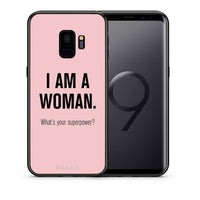 Thumbnail for Θήκη Samsung S9 Superpower Woman από τη Smartfits με σχέδιο στο πίσω μέρος και μαύρο περίβλημα | Samsung S9 Superpower Woman case with colorful back and black bezels