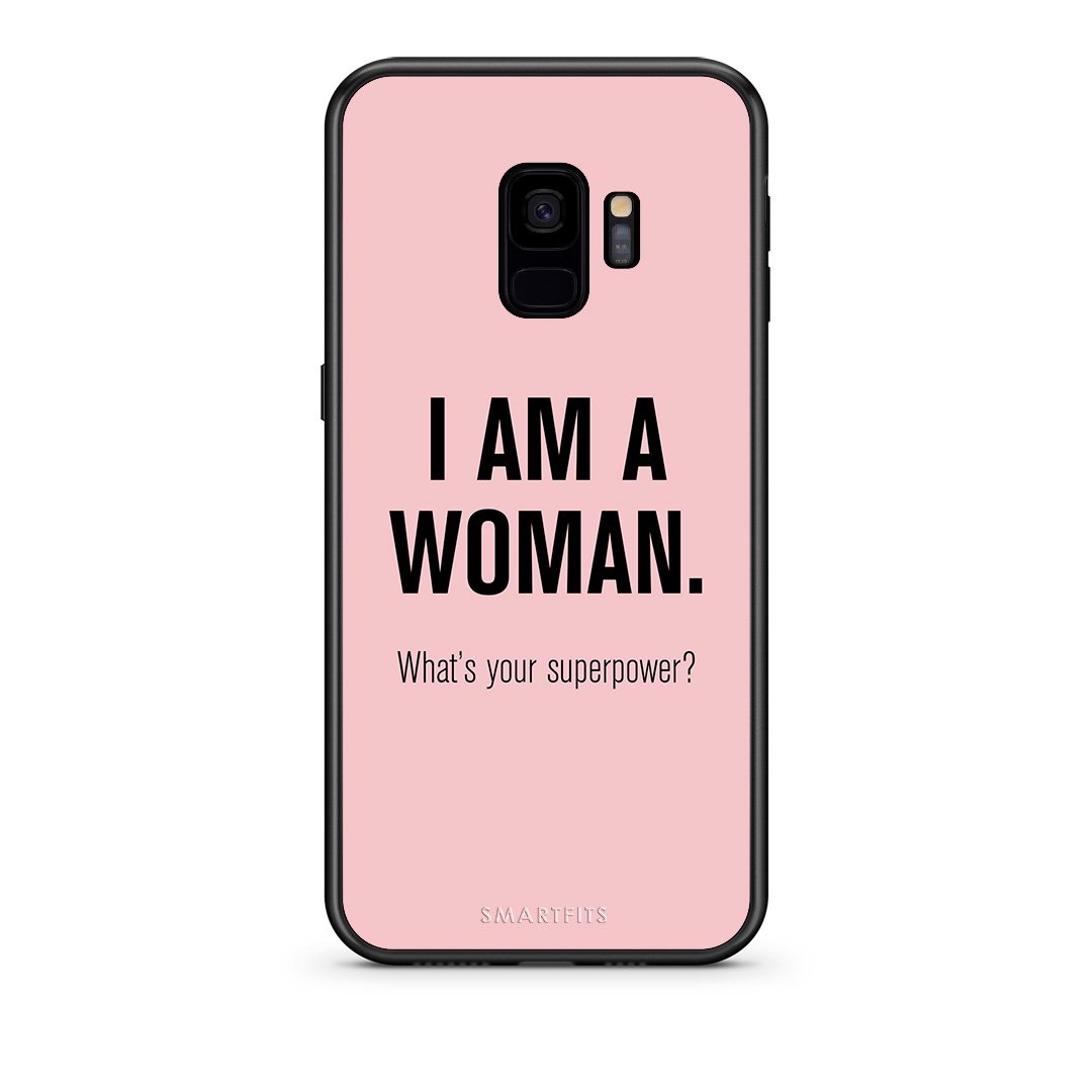 samsung s9 Superpower Woman θήκη από τη Smartfits με σχέδιο στο πίσω μέρος και μαύρο περίβλημα | Smartphone case with colorful back and black bezels by Smartfits