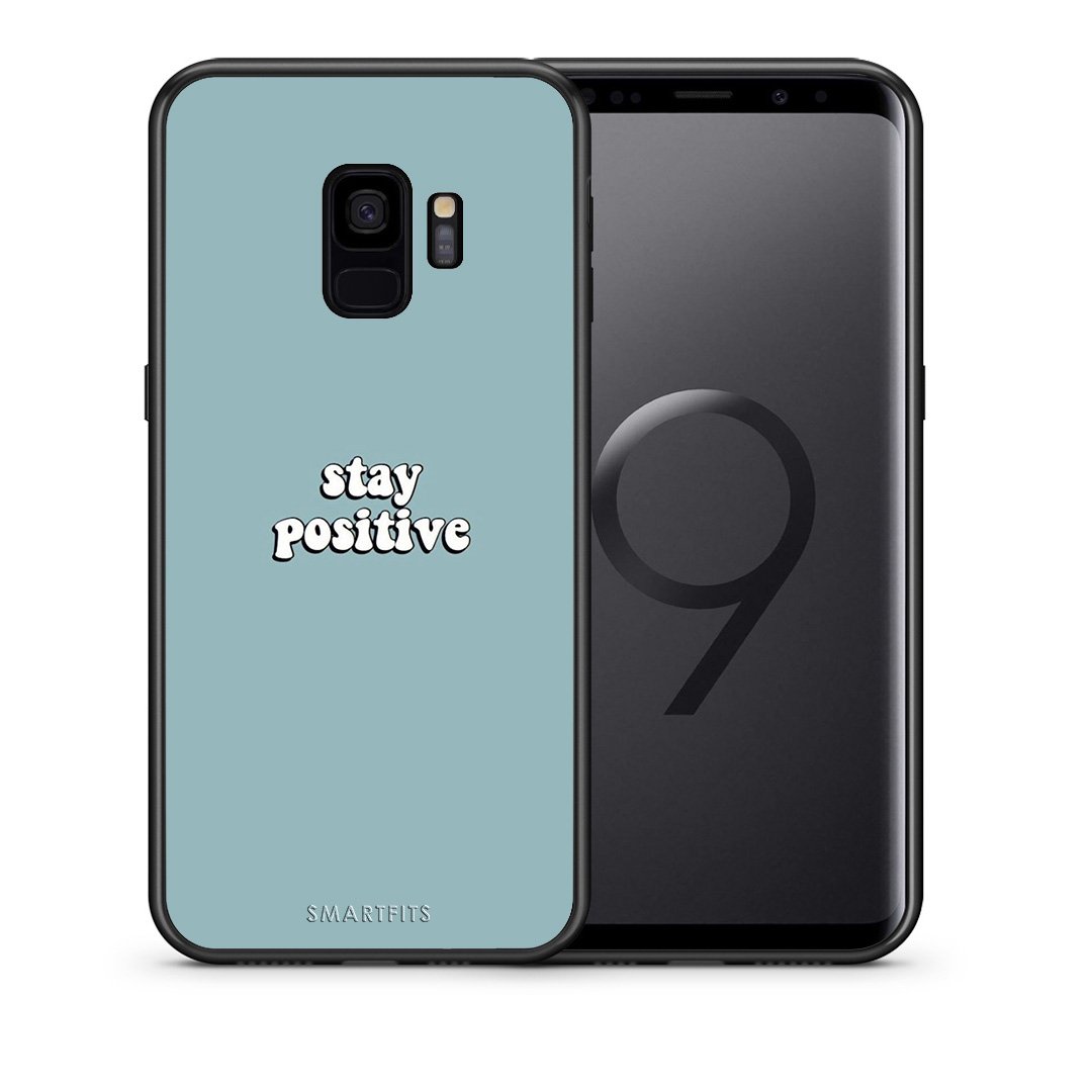 Θήκη Samsung S9 Positive Text από τη Smartfits με σχέδιο στο πίσω μέρος και μαύρο περίβλημα | Samsung S9 Positive Text case with colorful back and black bezels