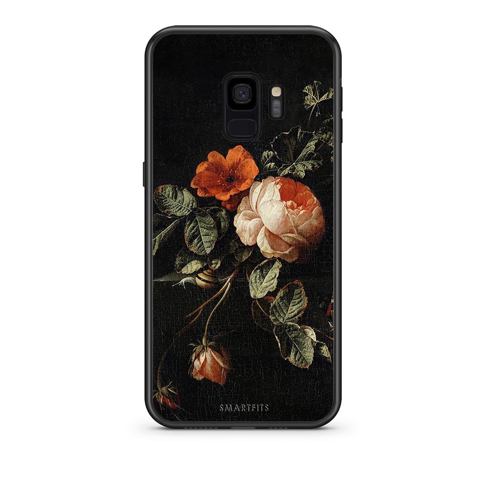 samsung s9 Vintage Roses θήκη από τη Smartfits με σχέδιο στο πίσω μέρος και μαύρο περίβλημα | Smartphone case with colorful back and black bezels by Smartfits