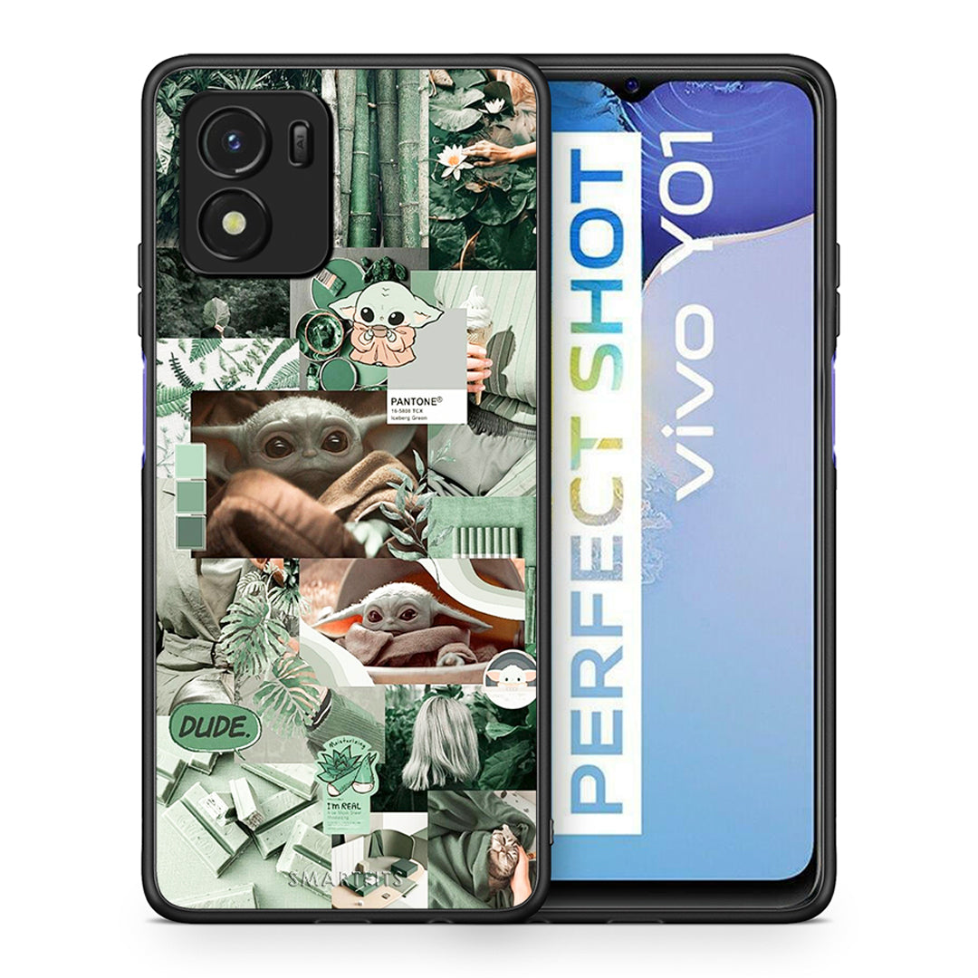 Θήκη Αγίου Βαλεντίνου Vivo Y01 / Y15s Collage Dude από τη Smartfits με σχέδιο στο πίσω μέρος και μαύρο περίβλημα | Vivo Y01 / Y15s Collage Dude case with colorful back and black bezels