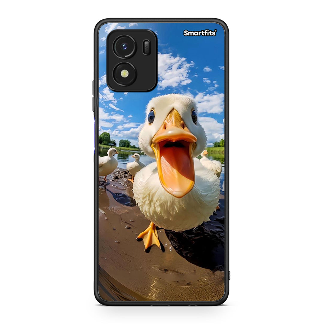 Vivo Y01 / Y15s Duck Face θήκη από τη Smartfits με σχέδιο στο πίσω μέρος και μαύρο περίβλημα | Smartphone case with colorful back and black bezels by Smartfits