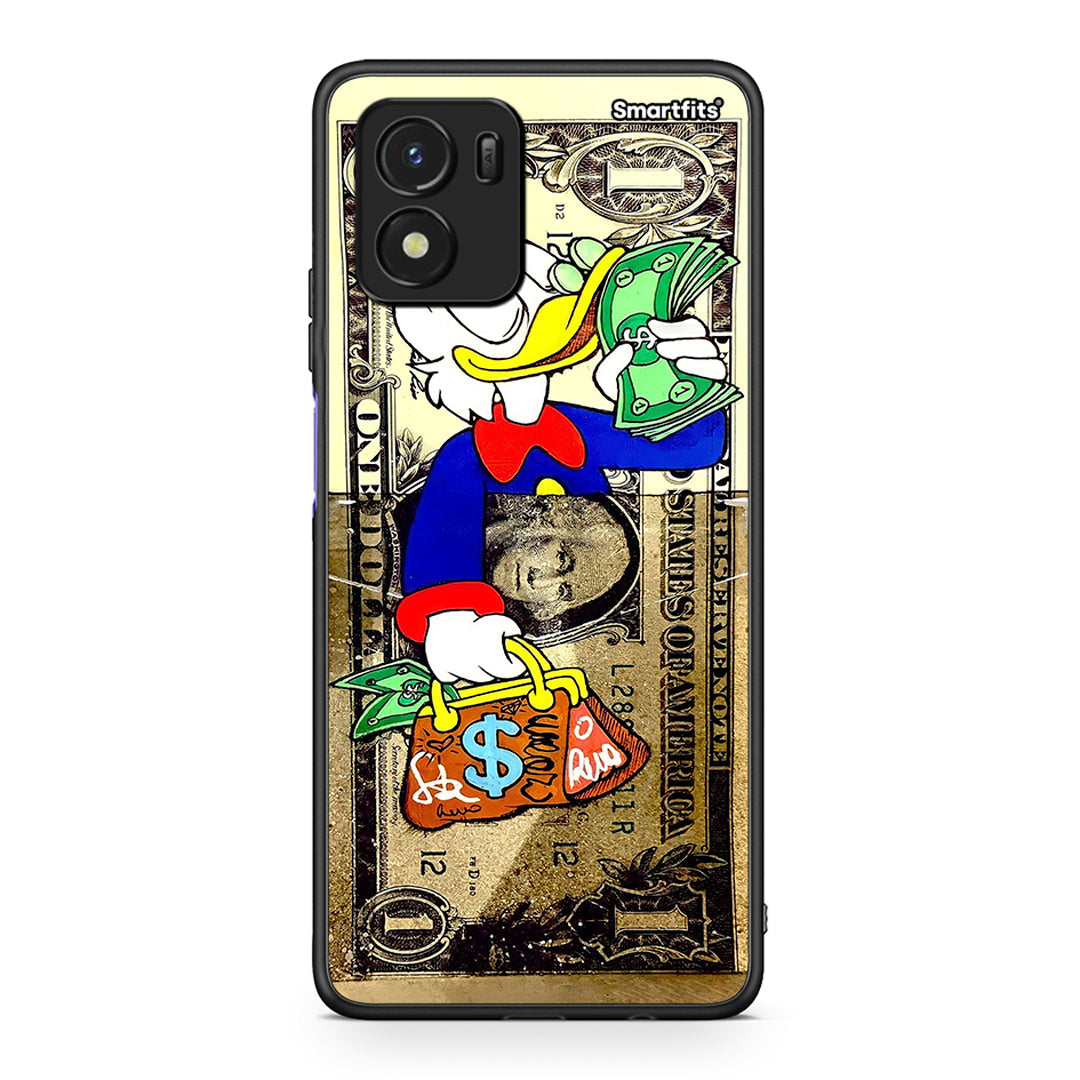Vivo Y01 / Y15s Duck Money θήκη από τη Smartfits με σχέδιο στο πίσω μέρος και μαύρο περίβλημα | Smartphone case with colorful back and black bezels by Smartfits
