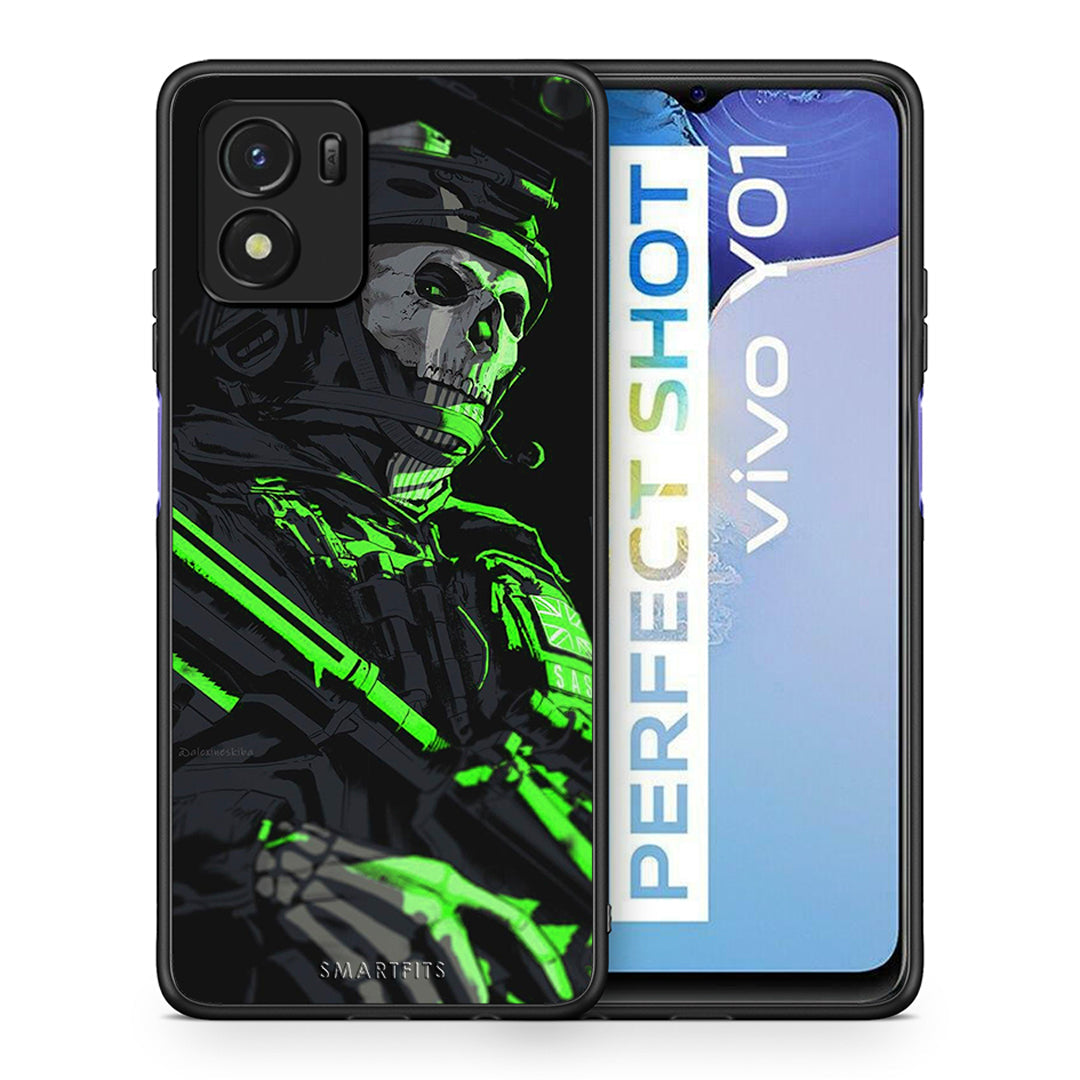 Θήκη Αγίου Βαλεντίνου Vivo Y01 / Y15s Green Soldier από τη Smartfits με σχέδιο στο πίσω μέρος και μαύρο περίβλημα | Vivo Y01 / Y15s Green Soldier case with colorful back and black bezels