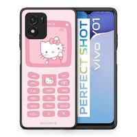 Thumbnail for Θήκη Αγίου Βαλεντίνου Vivo Y01 / Y15s Hello Kitten από τη Smartfits με σχέδιο στο πίσω μέρος και μαύρο περίβλημα | Vivo Y01 / Y15s Hello Kitten case with colorful back and black bezels