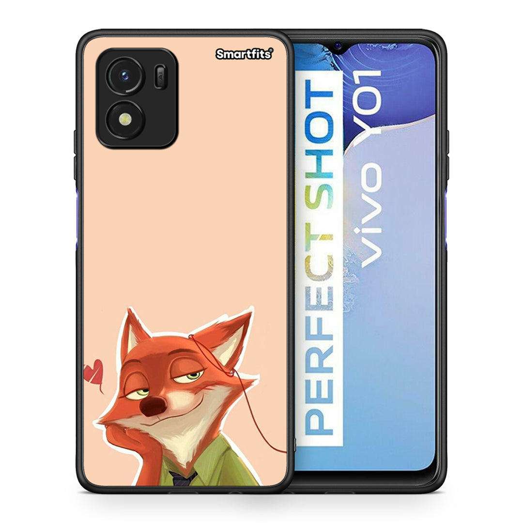 Θήκη Vivo Y01 / Y15s Nick Wilde And Judy Hopps Love 1 από τη Smartfits με σχέδιο στο πίσω μέρος και μαύρο περίβλημα | Vivo Y01 / Y15s Nick Wilde And Judy Hopps Love 1 case with colorful back and black bezels