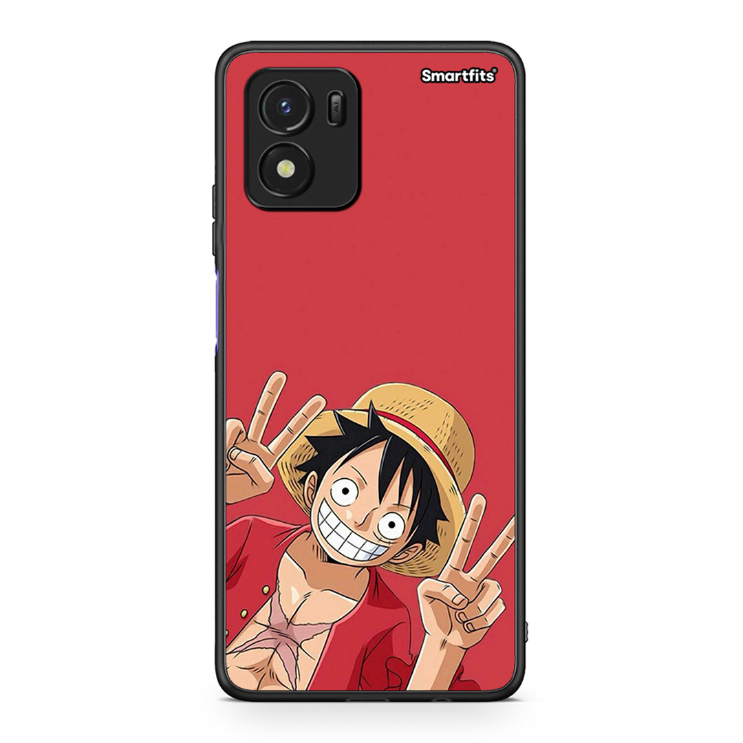 Vivo Y01 / Y15s Pirate Luffy θήκη από τη Smartfits με σχέδιο στο πίσω μέρος και μαύρο περίβλημα | Smartphone case with colorful back and black bezels by Smartfits