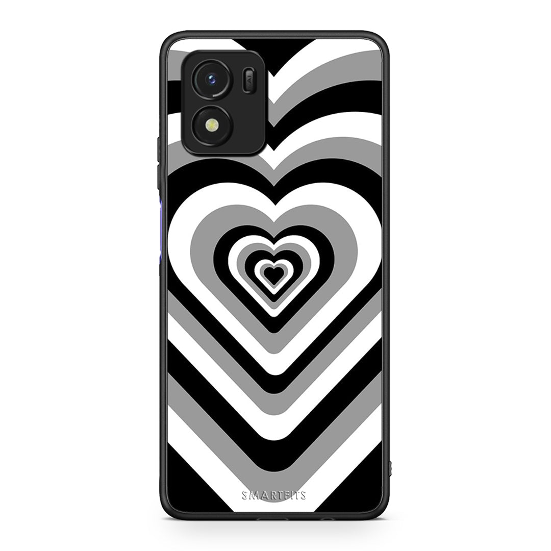 Vivo Y01 / Y15s Black Hearts θήκη από τη Smartfits με σχέδιο στο πίσω μέρος και μαύρο περίβλημα | Smartphone case with colorful back and black bezels by Smartfits