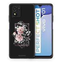 Thumbnail for Θήκη Vivo Y01 / Y15s Frame Flower από τη Smartfits με σχέδιο στο πίσω μέρος και μαύρο περίβλημα | Vivo Y01 / Y15s Frame Flower case with colorful back and black bezels