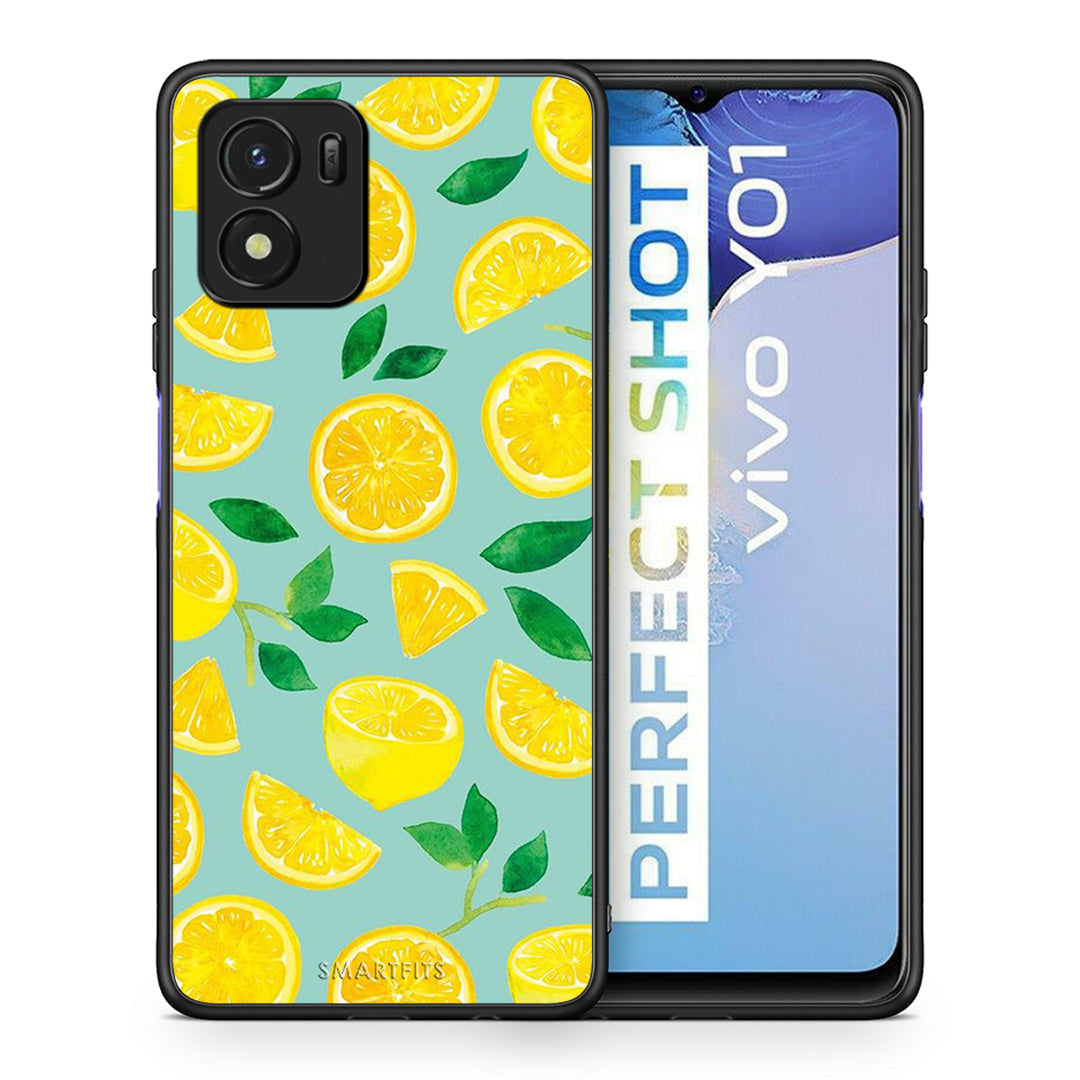 Θήκη Vivo Y01 / Y15s Lemons από τη Smartfits με σχέδιο στο πίσω μέρος και μαύρο περίβλημα | Vivo Y01 / Y15s Lemons case with colorful back and black bezels