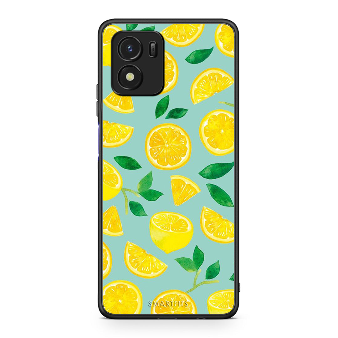 Vivo Y01 / Y15s Lemons θήκη από τη Smartfits με σχέδιο στο πίσω μέρος και μαύρο περίβλημα | Smartphone case with colorful back and black bezels by Smartfits