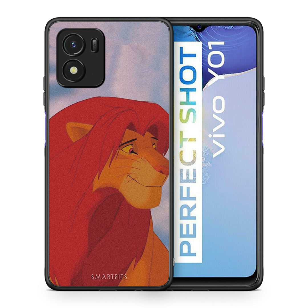 Θήκη Αγίου Βαλεντίνου Vivo Y01 / Y15s Lion Love 1 από τη Smartfits με σχέδιο στο πίσω μέρος και μαύρο περίβλημα | Vivo Y01 / Y15s Lion Love 1 case with colorful back and black bezels