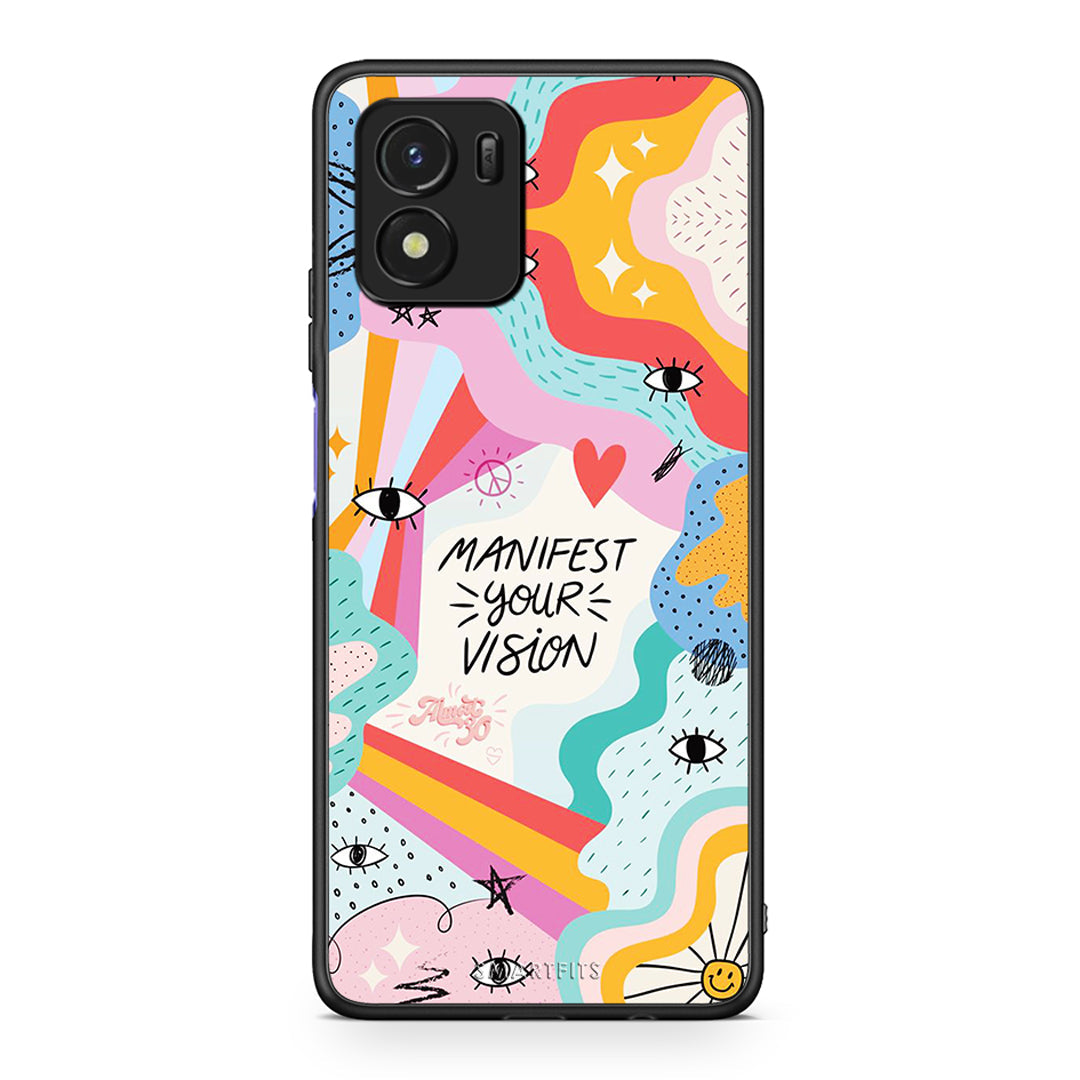 Vivo Y01 / Y15s Manifest Your Vision θήκη από τη Smartfits με σχέδιο στο πίσω μέρος και μαύρο περίβλημα | Smartphone case with colorful back and black bezels by Smartfits