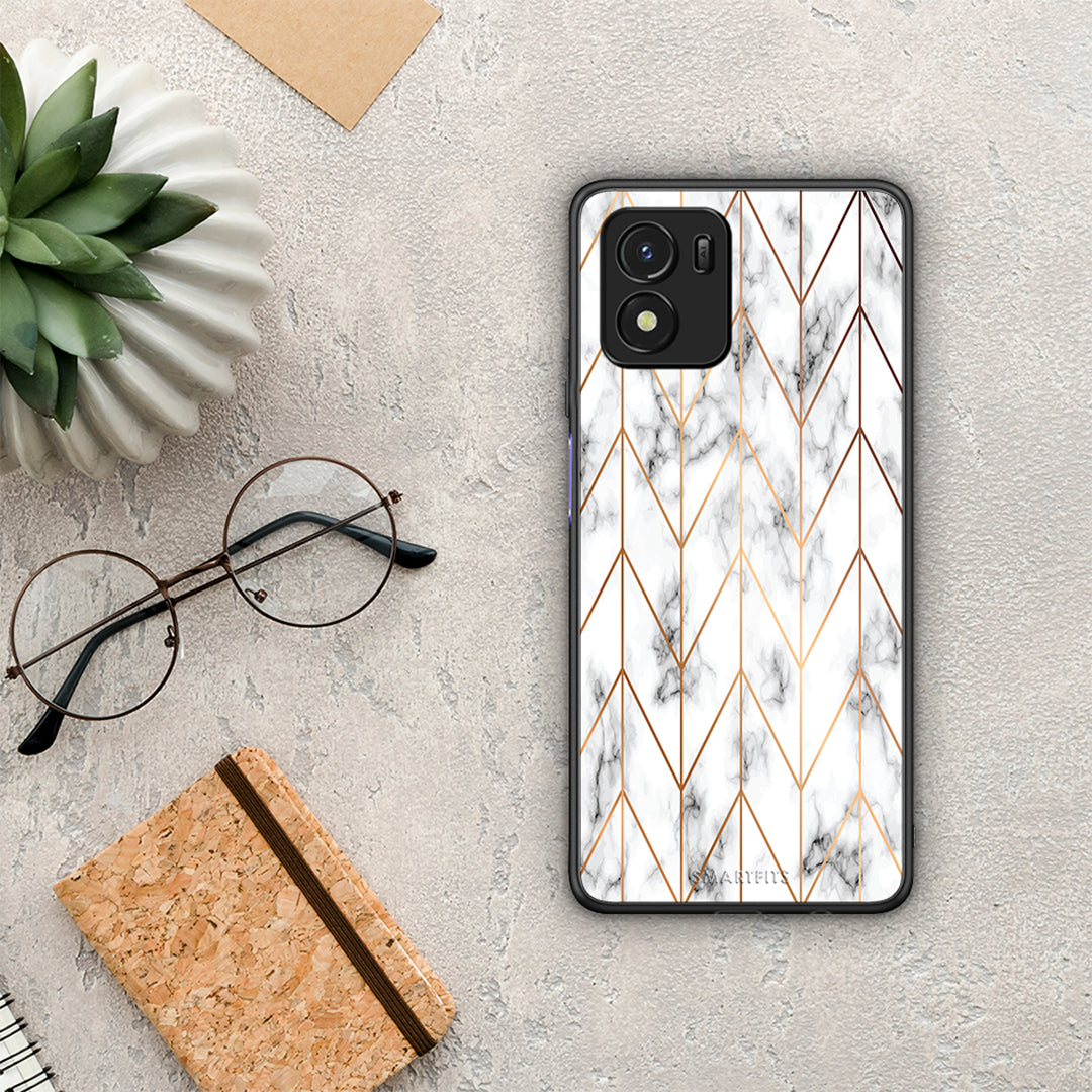 Marble Gold Geometric - Vivo Y01 / Y15S case