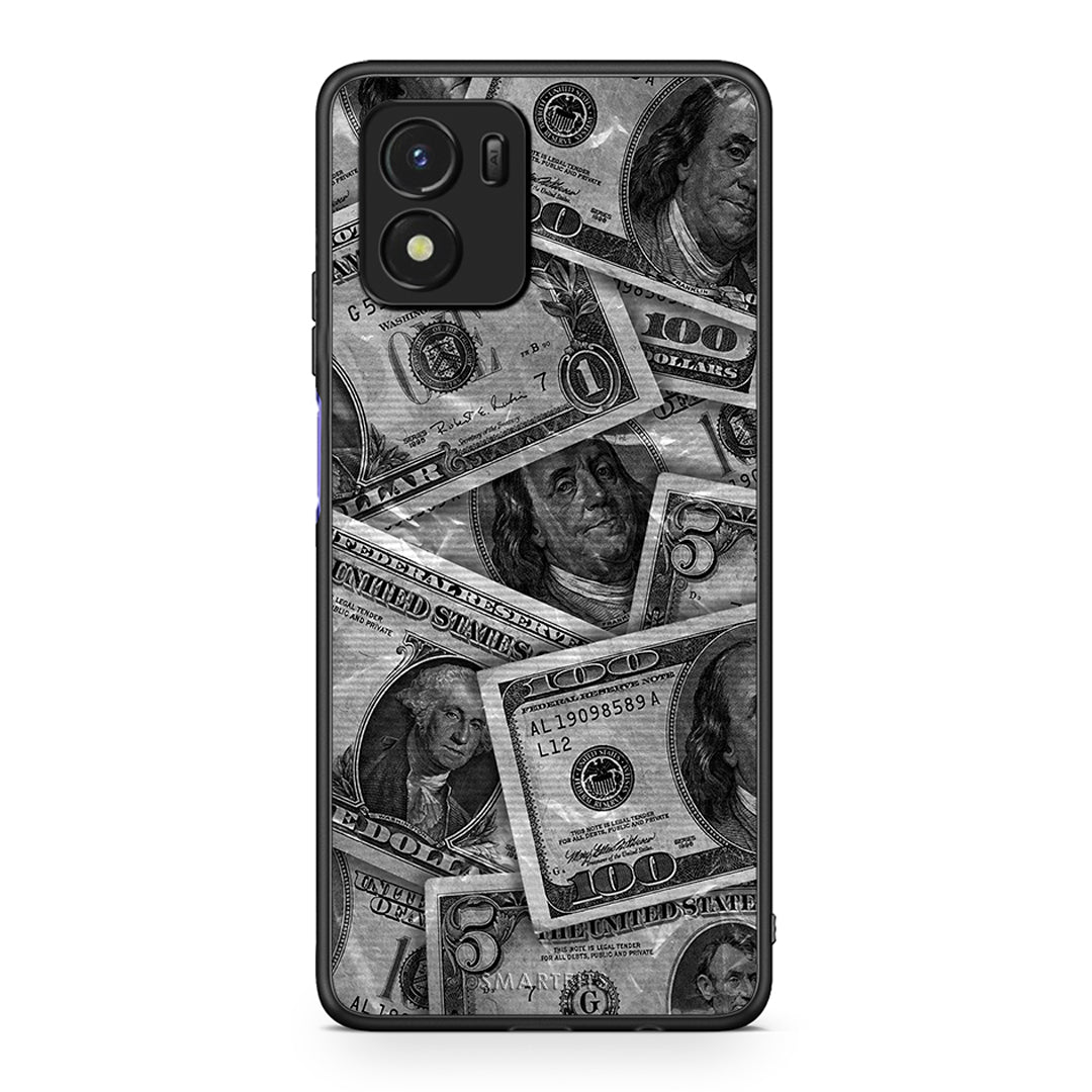 Vivo Y01 / Y15s Money Dollars θήκη από τη Smartfits με σχέδιο στο πίσω μέρος και μαύρο περίβλημα | Smartphone case with colorful back and black bezels by Smartfits