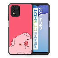 Thumbnail for Θήκη Αγίου Βαλεντίνου Vivo Y01 / Y15s Pig Love 1 από τη Smartfits με σχέδιο στο πίσω μέρος και μαύρο περίβλημα | Vivo Y01 / Y15s Pig Love 1 case with colorful back and black bezels