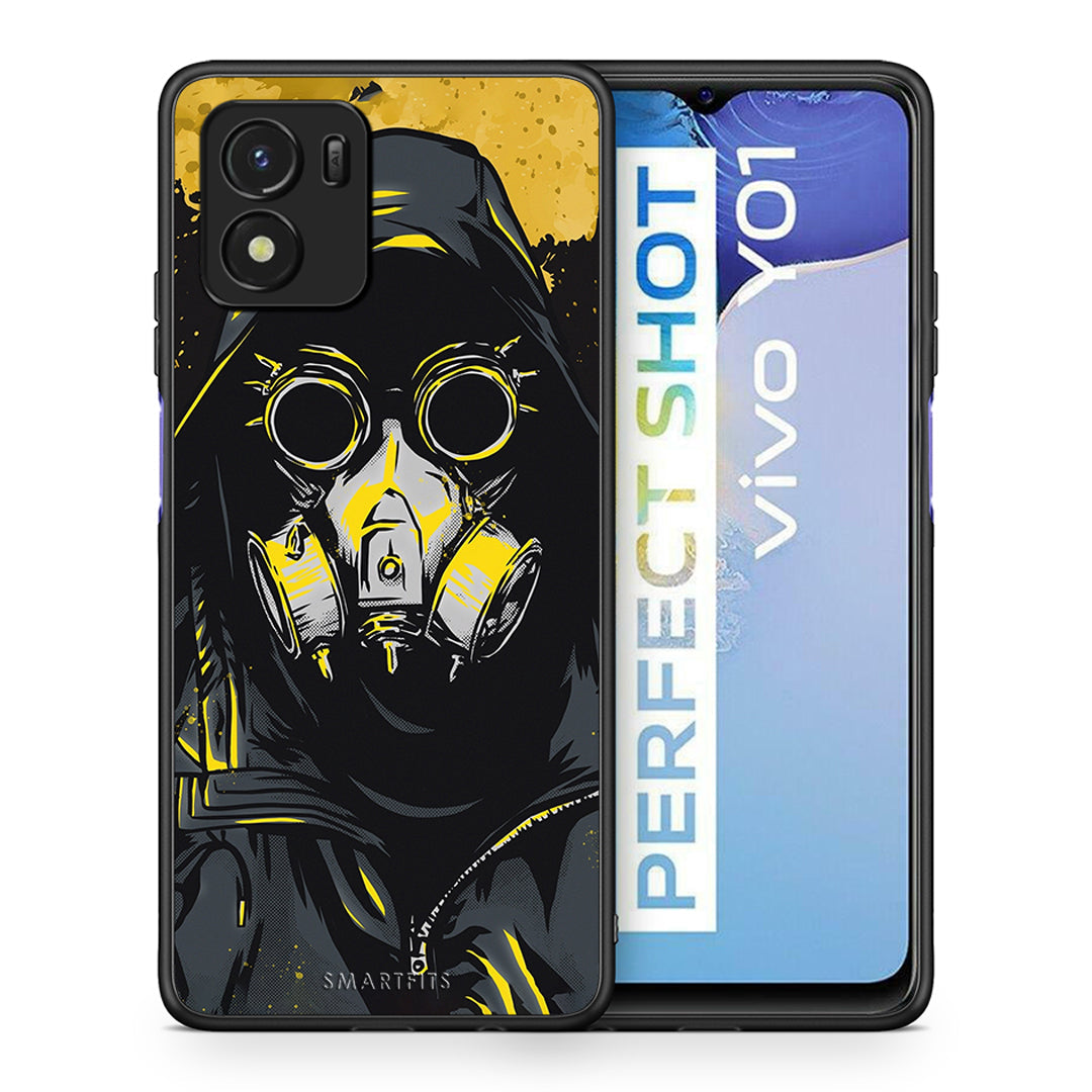 Θήκη Vivo Y01 / Y15s Mask PopArt από τη Smartfits με σχέδιο στο πίσω μέρος και μαύρο περίβλημα | Vivo Y01 / Y15s Mask PopArt case with colorful back and black bezels