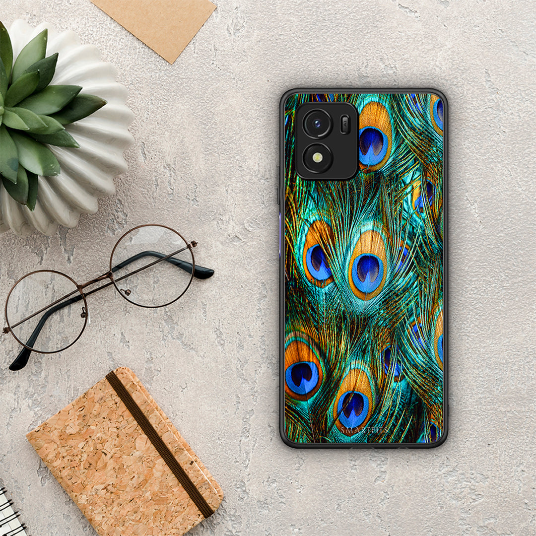 Real Peacock Feathers - Vivo Y01 / Y15S case