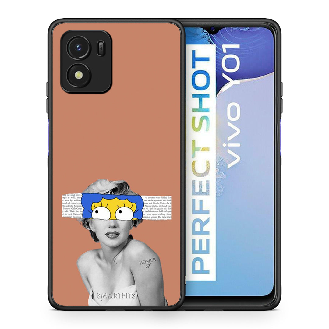 Θήκη Vivo Y01 / Y15s Sim Merilyn από τη Smartfits με σχέδιο στο πίσω μέρος και μαύρο περίβλημα | Vivo Y01 / Y15s Sim Merilyn case with colorful back and black bezels