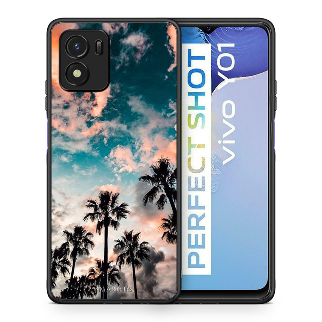 Θήκη Vivo Y01 / Y15s Sky Summer από τη Smartfits με σχέδιο στο πίσω μέρος και μαύρο περίβλημα | Vivo Y01 / Y15s Sky Summer case with colorful back and black bezels