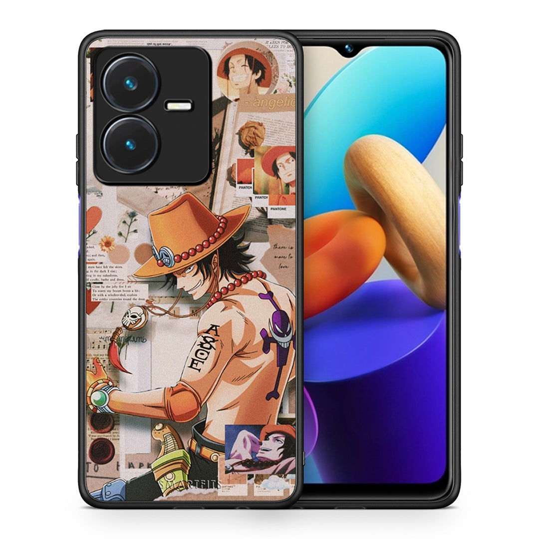 Θήκη Vivo Y22s Anime Collage από τη Smartfits με σχέδιο στο πίσω μέρος και μαύρο περίβλημα | Vivo Y22s Anime Collage case with colorful back and black bezels