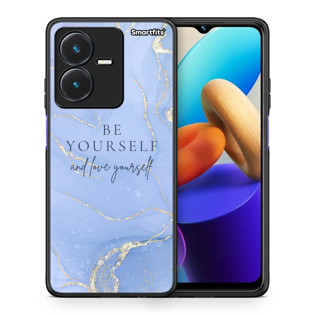 Θήκη Vivo Y22s Be Yourself από τη Smartfits με σχέδιο στο πίσω μέρος και μαύρο περίβλημα | Vivo Y22s Be Yourself case with colorful back and black bezels